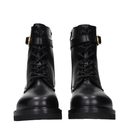 Schwarze Lederstiefeletten von Celine