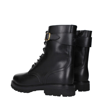 Schwarze Lederstiefeletten von Celine