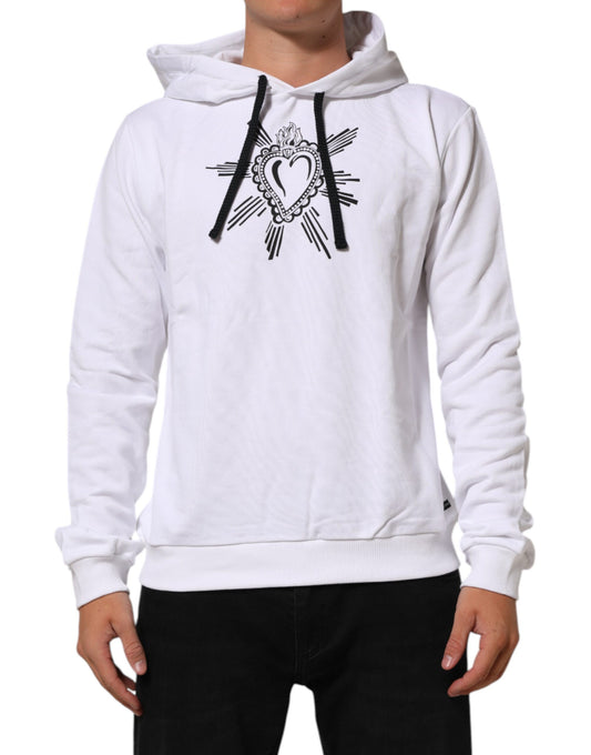 Dolce &amp; Gabbana – Weißes Sweatshirt mit Kapuze „Sacred Heart“