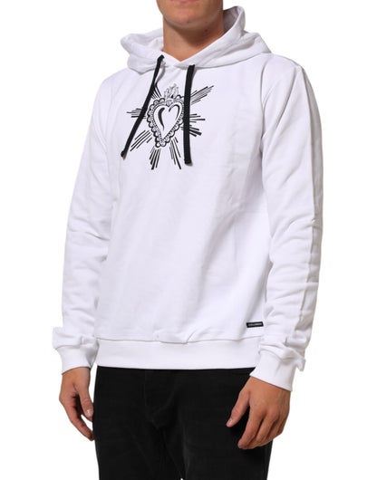 Dolce &amp; Gabbana – Weißes Sweatshirt mit Kapuze „Sacred Heart“
