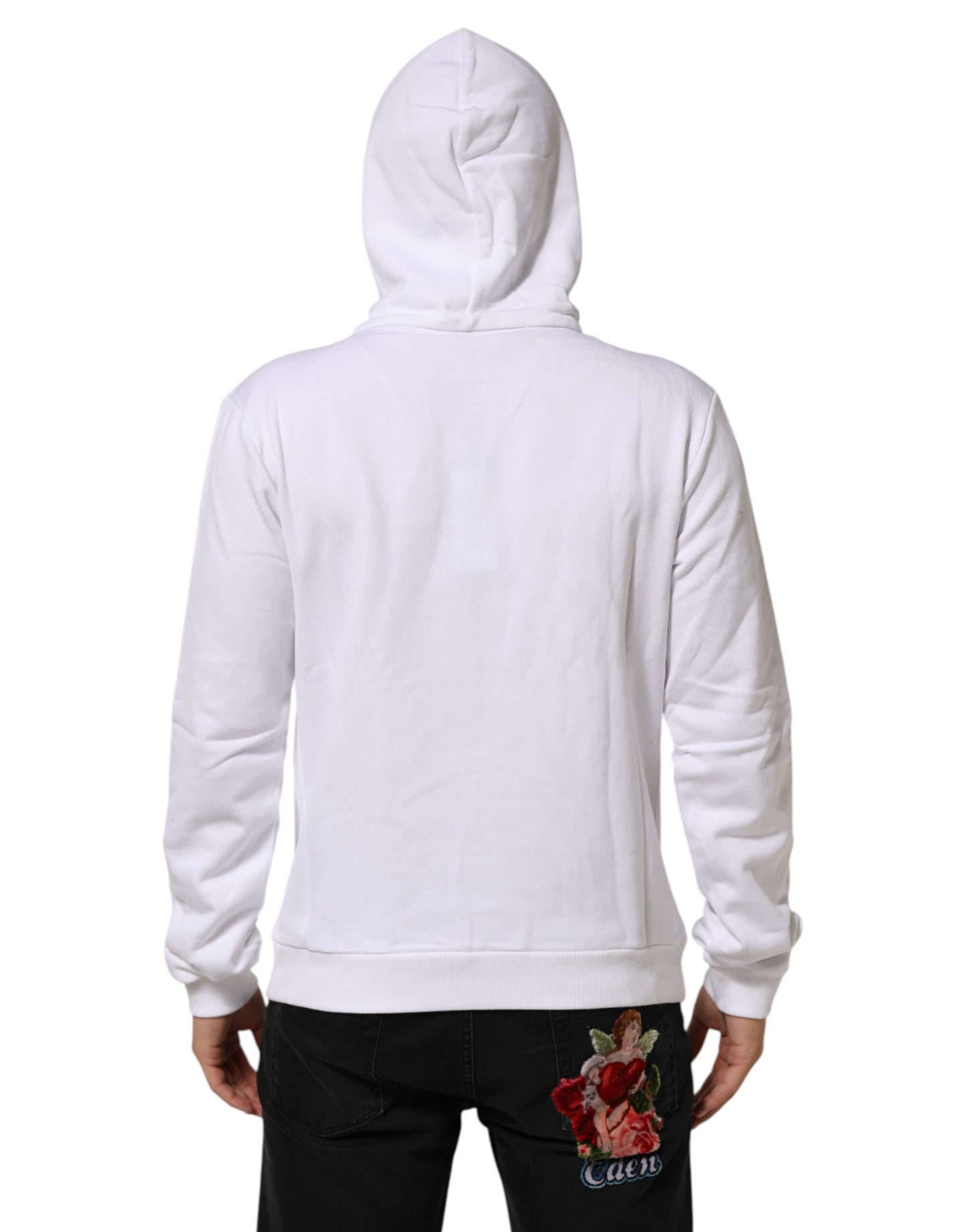 Dolce &amp; Gabbana – Weißes Sweatshirt mit Kapuze „Sacred Heart“