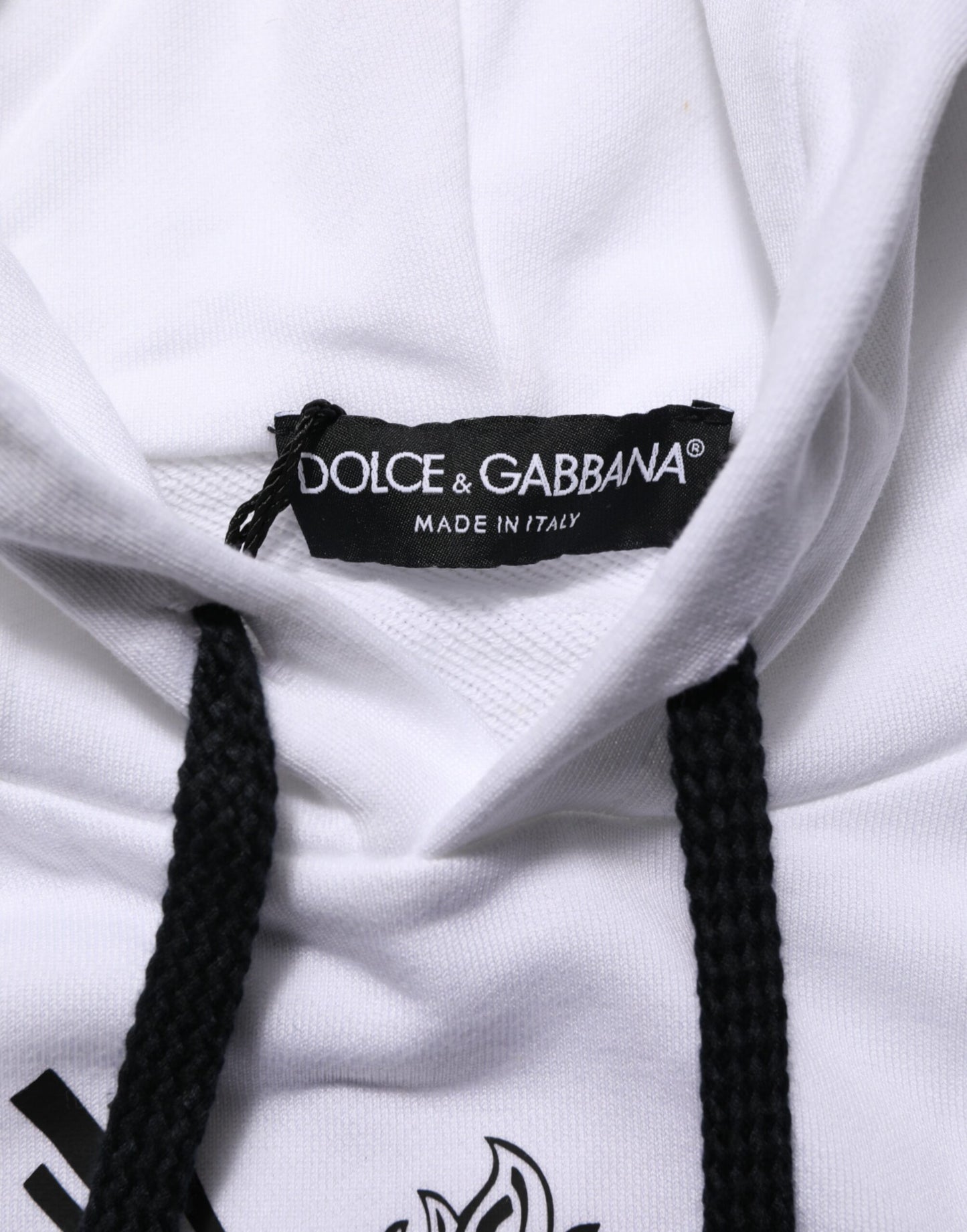Dolce &amp; Gabbana – Weißes Sweatshirt mit Kapuze „Sacred Heart“
