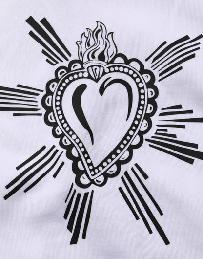 Dolce &amp; Gabbana – Weißes Sweatshirt mit Kapuze „Sacred Heart“