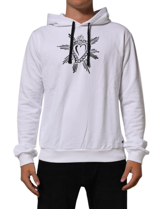 Dolce &amp; Gabbana – Weißes Sweatshirt mit Kapuze „Sacred Heart“