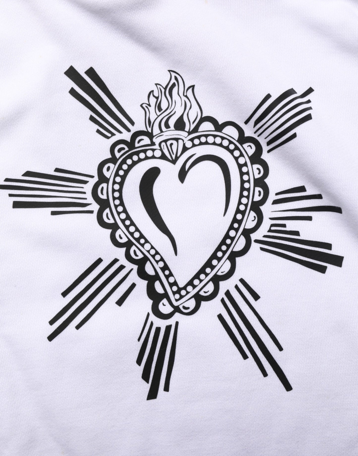 Dolce &amp; Gabbana – Weißes Sweatshirt mit Kapuze „Sacred Heart“