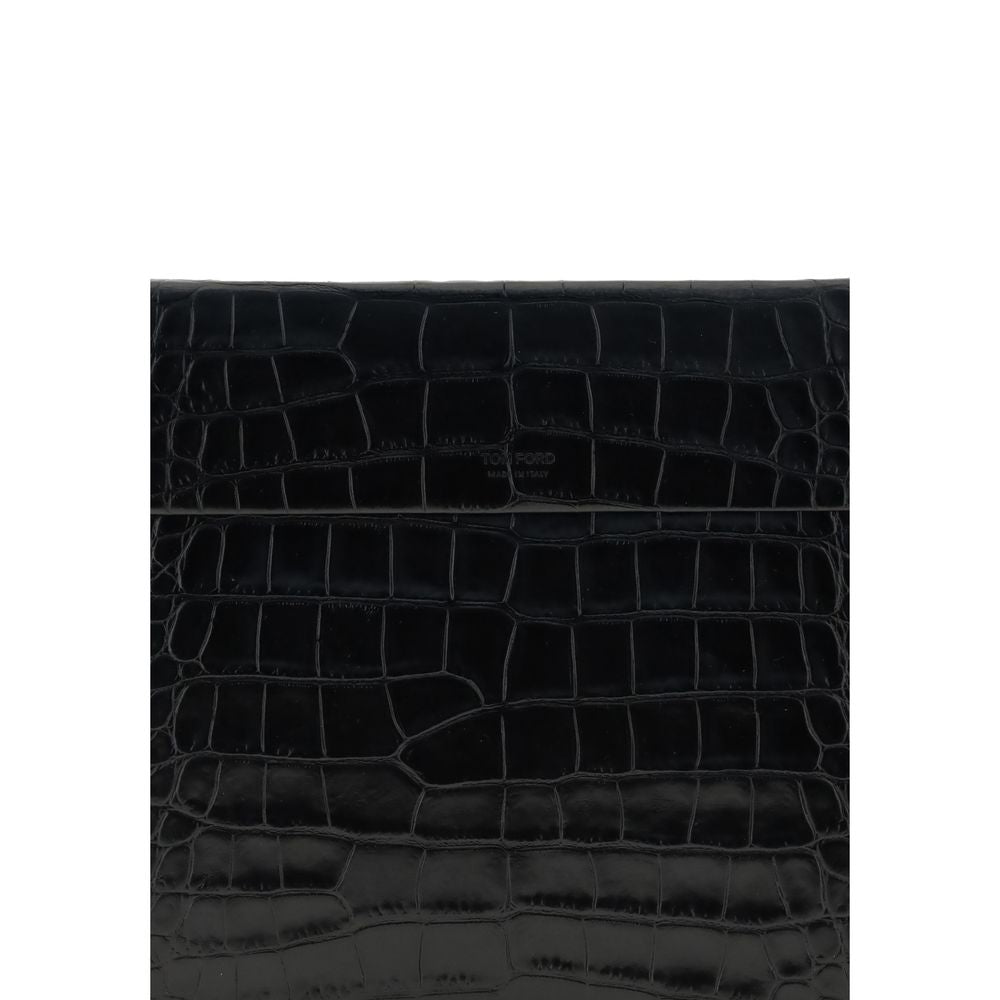 Tom Ford Clutch-Tasche aus schwarzem Leder