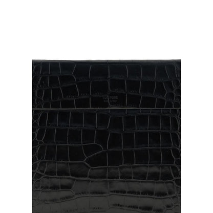 Tom Ford Clutch-Tasche aus schwarzem Leder