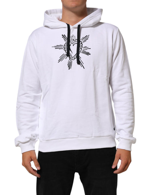 Dolce &amp; Gabbana – Weißes Sweatshirt mit Kapuze „Sacred Heart“