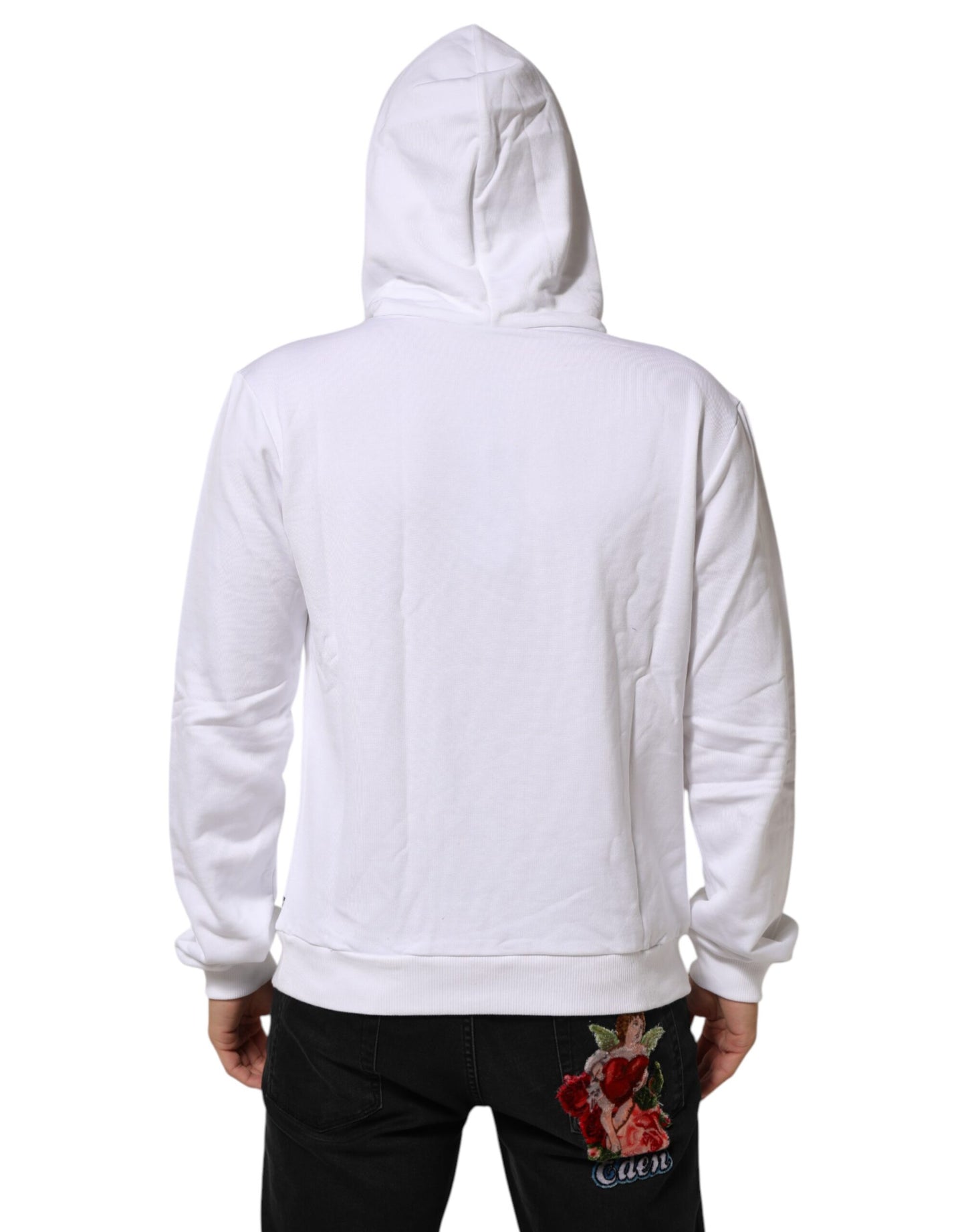 Dolce &amp; Gabbana – Weißes Sweatshirt mit Kapuze „Sacred Heart“