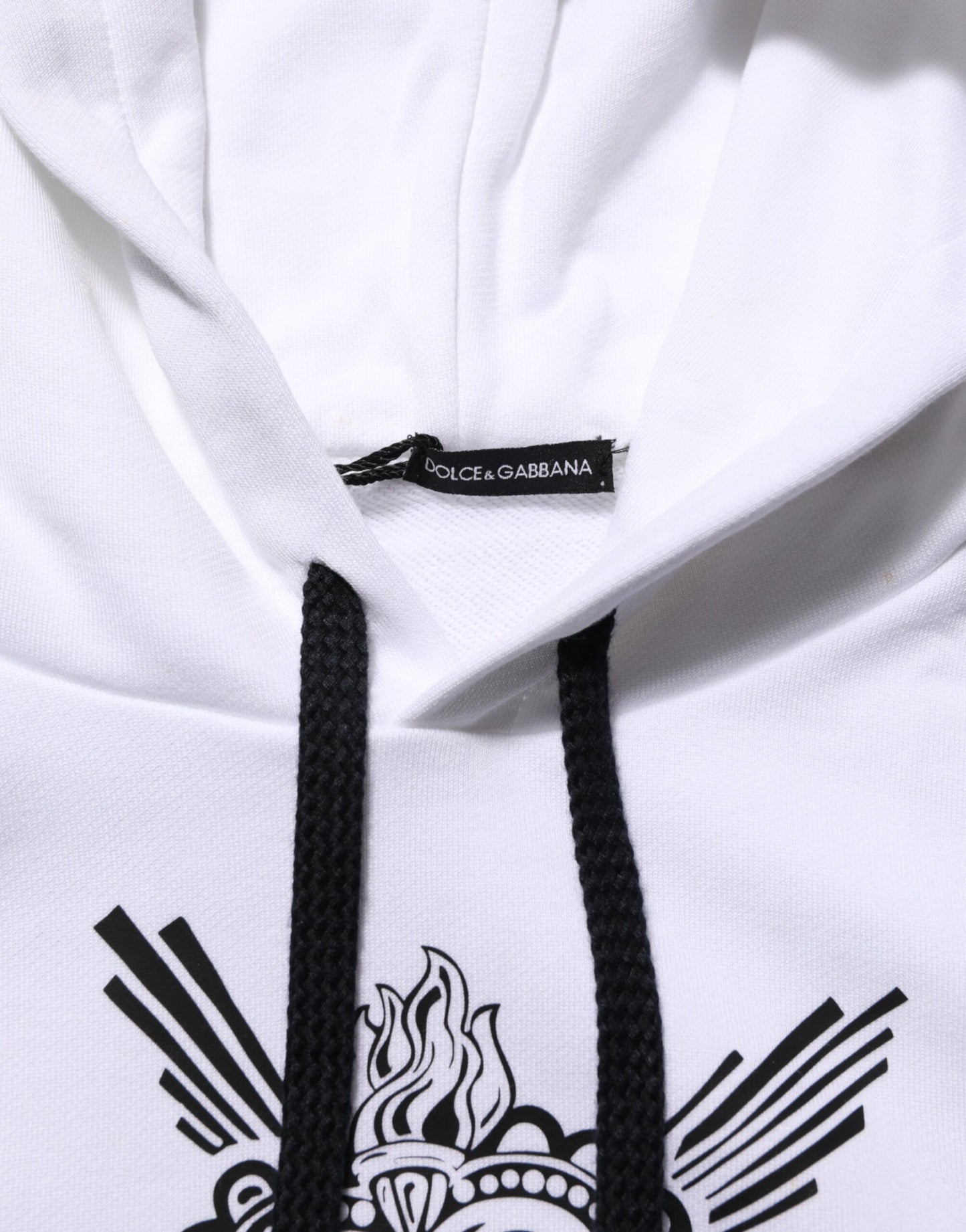 Dolce &amp; Gabbana – Weißes Sweatshirt mit Kapuze „Sacred Heart“