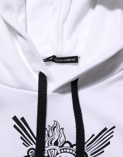 Dolce &amp; Gabbana – Weißes Sweatshirt mit Kapuze „Sacred Heart“