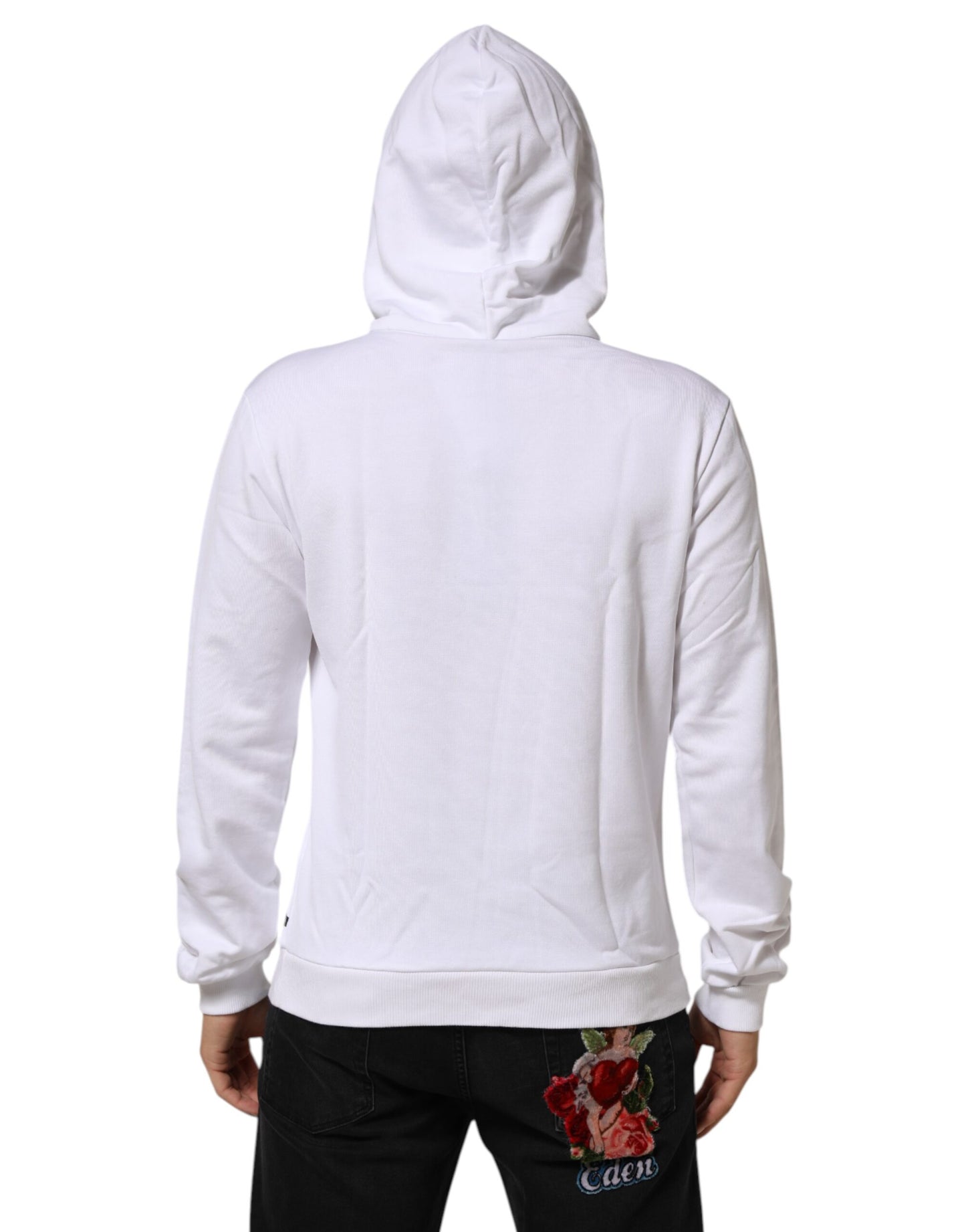 Dolce &amp; Gabbana – Weißes Sweatshirt mit Kapuze „Sacred Heart“