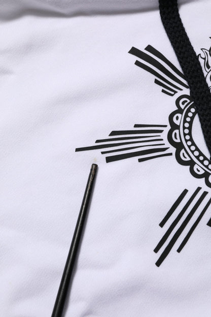 Dolce &amp; Gabbana – Weißes Sweatshirt mit Kapuze „Sacred Heart“