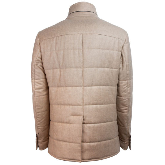 Beige Wolljacken &amp; -mäntel Made in Italy