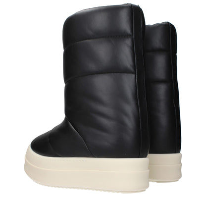 Rick Owens – Schwarze Lederstiefeletten