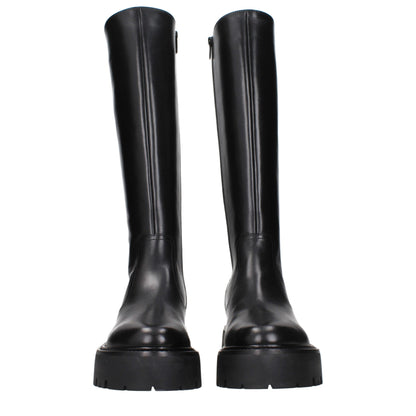 Schwarze Lederstiefeletten von Celine