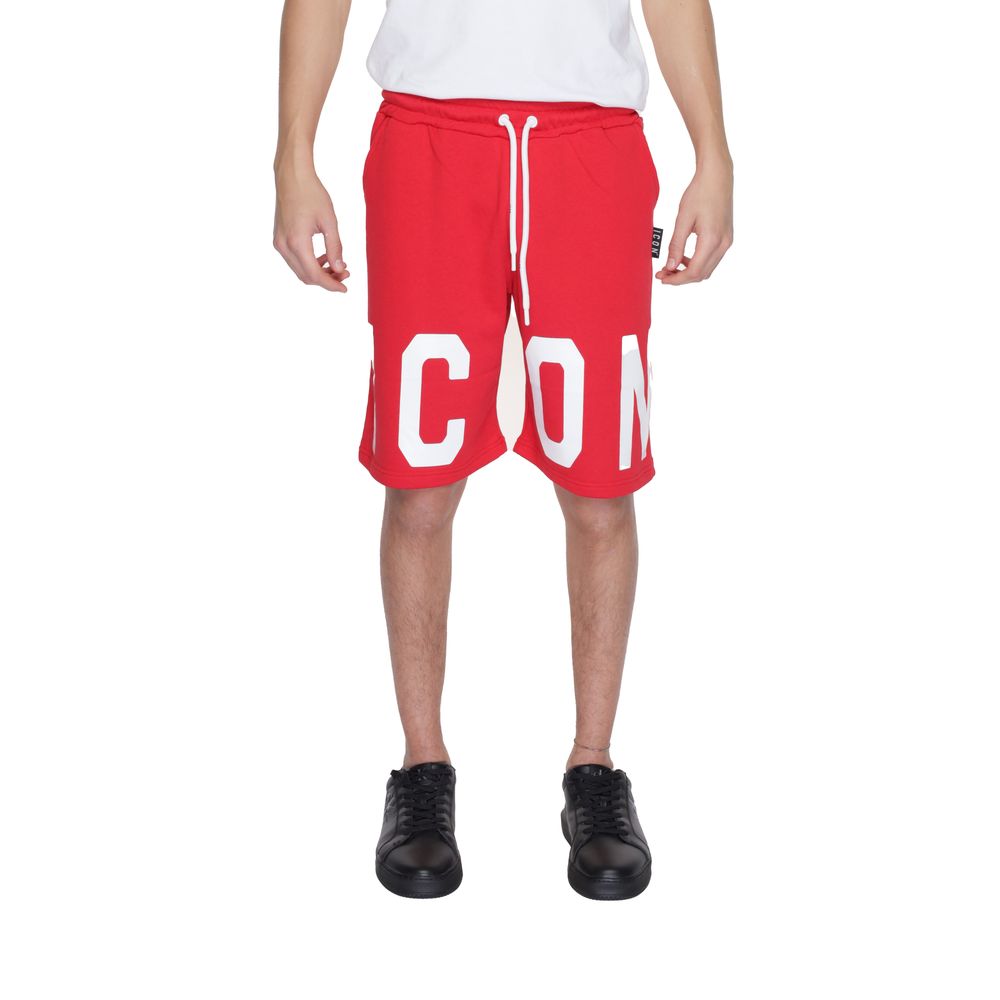 Icon Rote Baumwoll-Bermudashorts