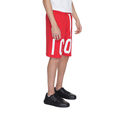 Icon Rote Baumwoll-Bermudashorts
