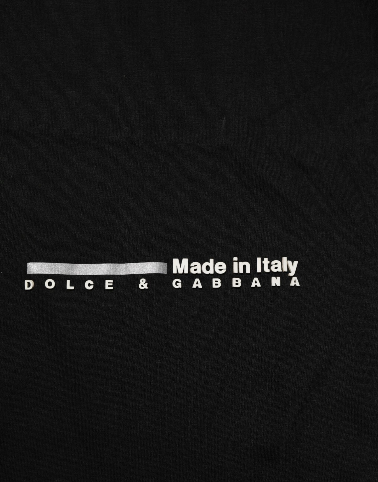 Dolce &amp; Gabbana Schwarzes Statement-T-Shirt aus Baumwolle mit Rundhalsausschnitt für Herren