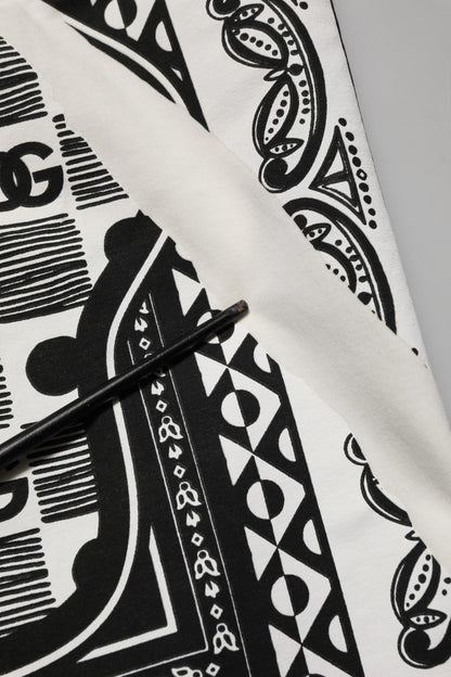 Dolce &amp; Gabbana – Weißes Baumwoll-T-Shirt mit Bandana-Logo-Print für Herren