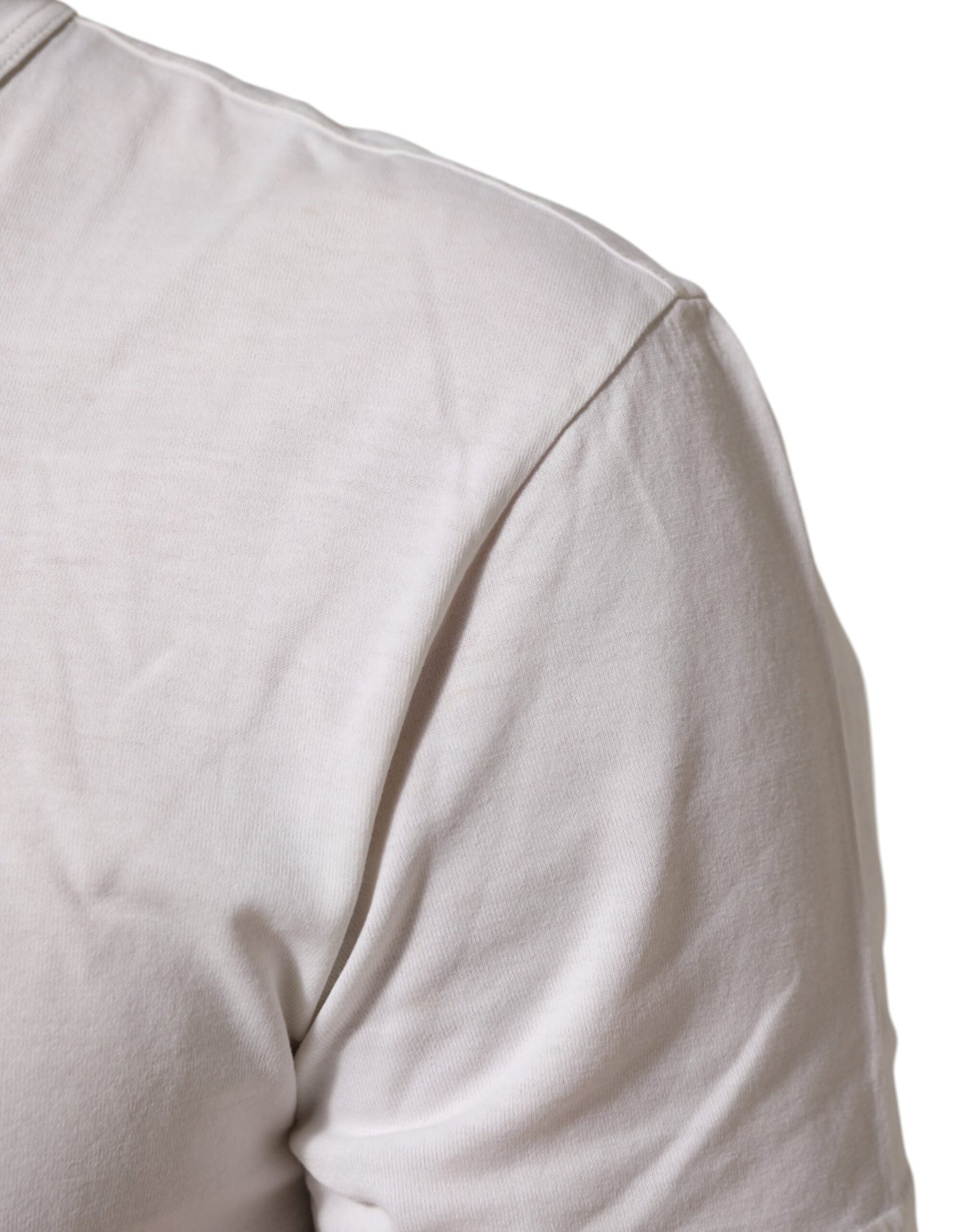 Dolce &amp; Gabbana – Weißes Herren-T-Shirt aus Baumwolle mit Rundhalsausschnitt und Logodruck