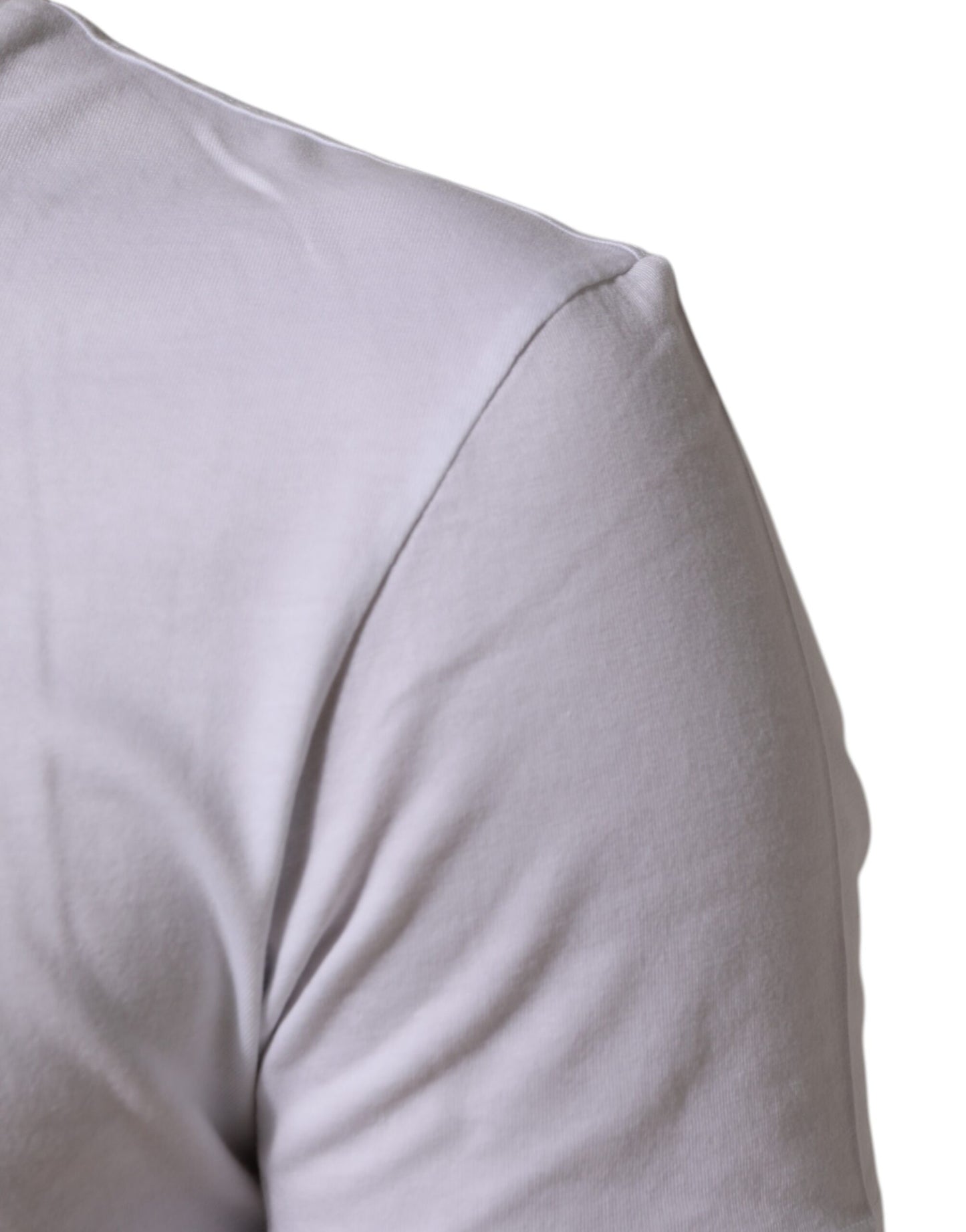 Dolce &amp; Gabbana – Weißes Herren-T-Shirt mit Rundhalsausschnitt und Logo-Print aus Baumwolle