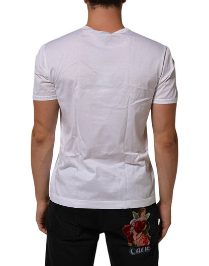 Dolce &amp; Gabbana – Weißes Unterwäsche-T-Shirt aus Baumwolle mit Rundhalsausschnitt