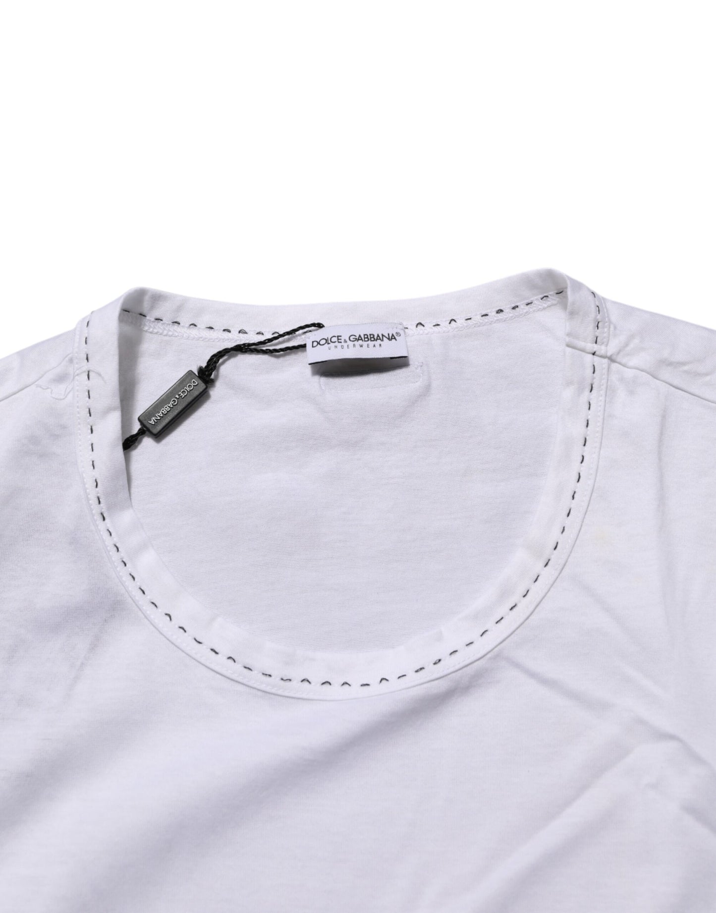 Dolce &amp; Gabbana – Weißes Unterwäsche-T-Shirt aus Baumwolle mit Rundhalsausschnitt