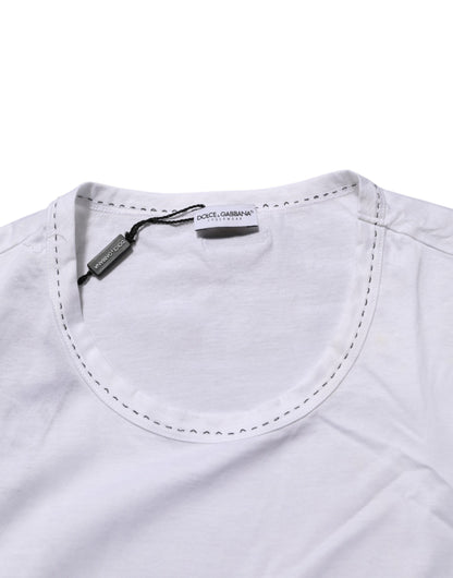 Dolce &amp; Gabbana – Weißes Unterwäsche-T-Shirt aus Baumwolle mit Rundhalsausschnitt