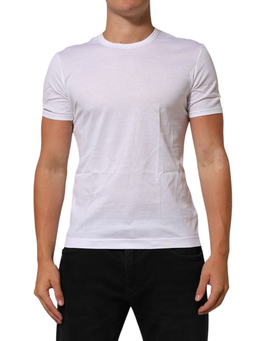Dolce &amp; Gabbana – Weißes Unterwäsche-T-Shirt aus Baumwolle mit Rundhalsausschnitt