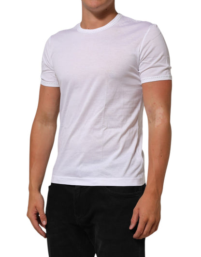 Dolce &amp; Gabbana – Weißes Unterwäsche-T-Shirt aus Baumwolle mit Rundhalsausschnitt