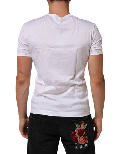 Dolce &amp; Gabbana – Weißes Unterwäsche-T-Shirt aus Baumwolle mit Rundhalsausschnitt