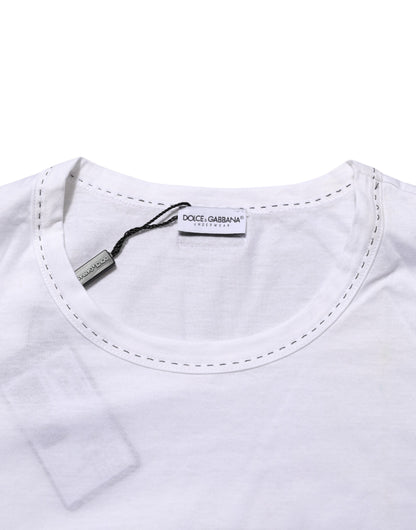 Dolce &amp; Gabbana – Weißes Unterwäsche-T-Shirt aus Baumwolle mit Rundhalsausschnitt
