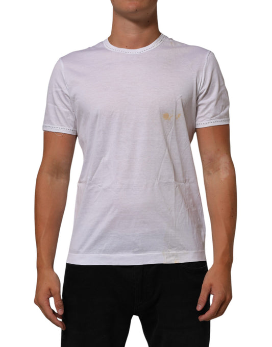 Dolce &amp; Gabbana – Weißes Unterwäsche-T-Shirt aus Baumwolle mit Rundhalsausschnitt