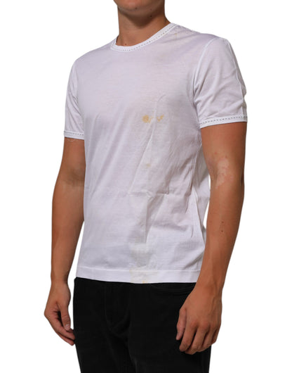 Dolce &amp; Gabbana – Weißes Unterwäsche-T-Shirt aus Baumwolle mit Rundhalsausschnitt