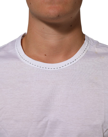 Dolce &amp; Gabbana – Weißes Unterwäsche-T-Shirt aus Baumwolle mit Rundhalsausschnitt