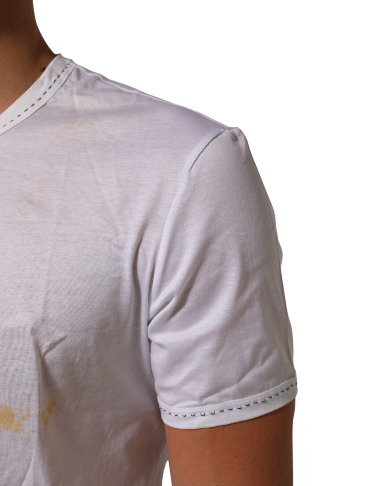 Dolce &amp; Gabbana – Weißes Unterwäsche-T-Shirt aus Baumwolle mit Rundhalsausschnitt