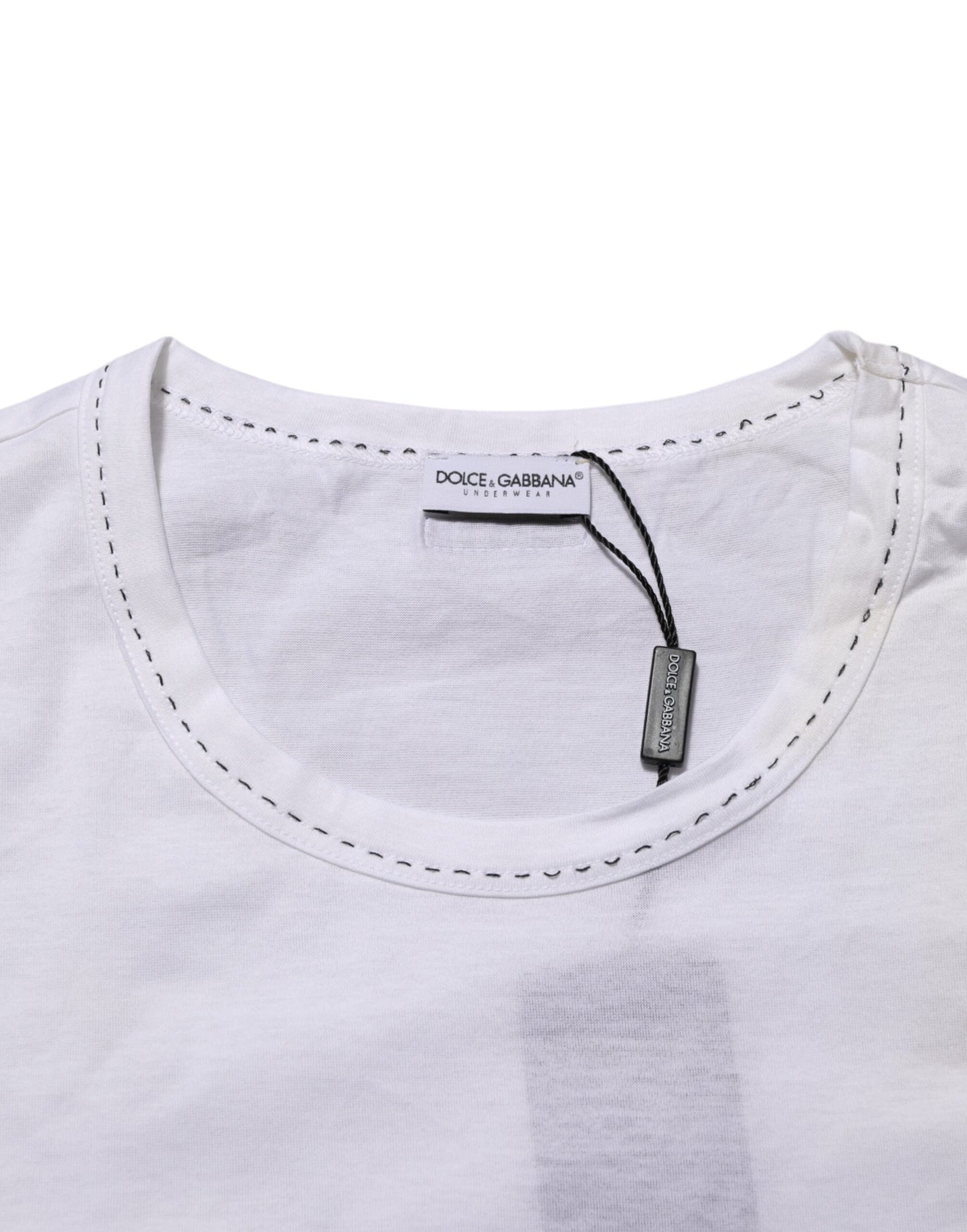 Dolce &amp; Gabbana – Weißes Unterwäsche-T-Shirt aus Baumwolle mit Rundhalsausschnitt