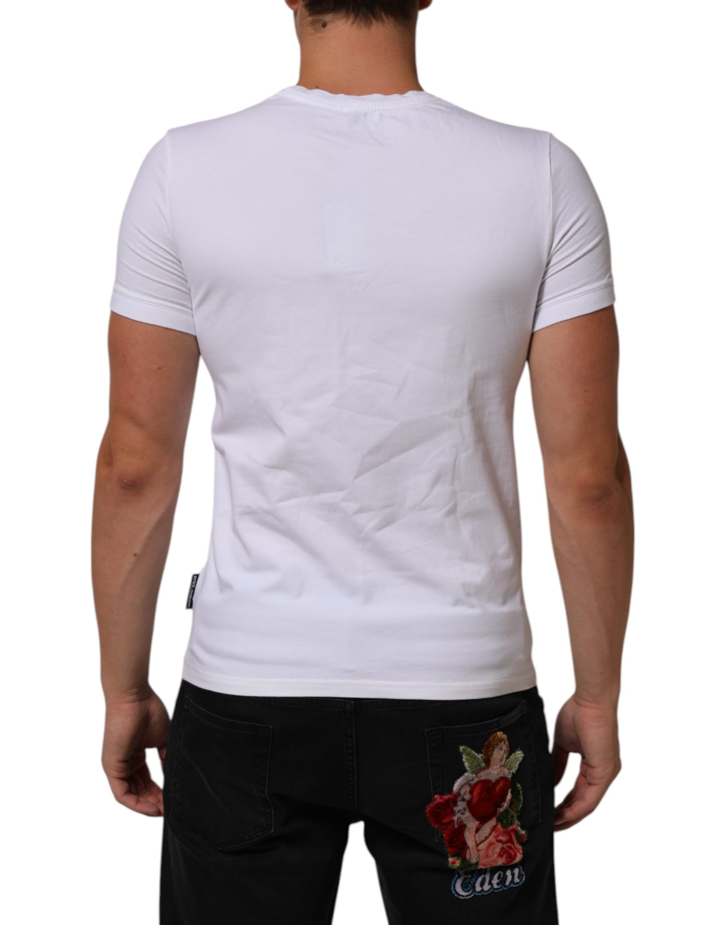 Dolce &amp; Gabbana – Weißes Unterwäsche-T-Shirt aus Baumwolle mit Rundhalsausschnitt