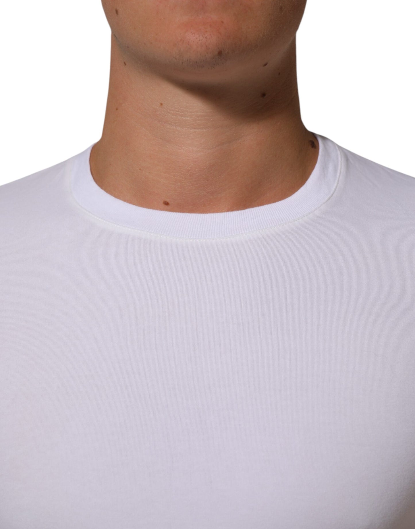 Dolce &amp; Gabbana – Weißes Unterwäsche-T-Shirt aus Baumwolle mit Rundhalsausschnitt