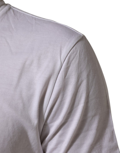 Dolce &amp; Gabbana – Weißes Baumwoll-T-Shirt mit DG-Love-Patch und Rundhalsausschnitt