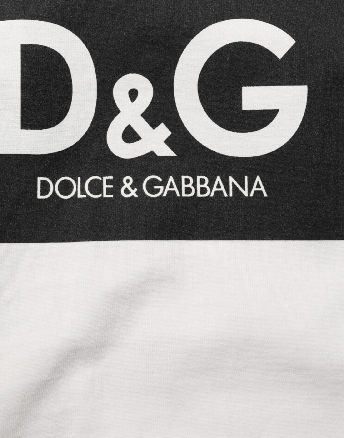 Dolce &amp; Gabbana – Weißes Herren-T-Shirt mit Rundhalsausschnitt und Logo-Print aus Baumwolle