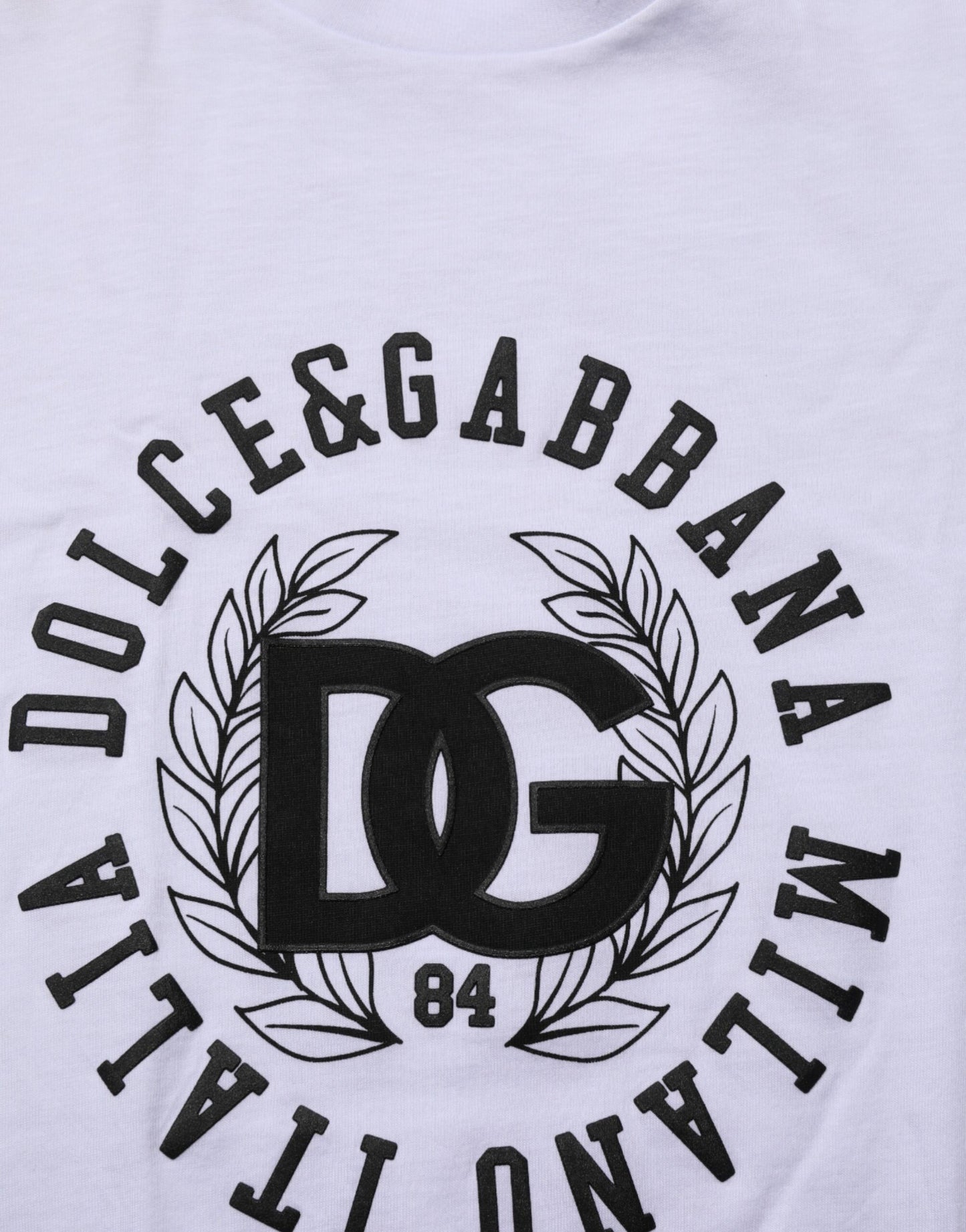 Dolce &amp; Gabbana – Weißes Baumwoll-T-Shirt mit Rundhalsausschnitt und Logo-Print