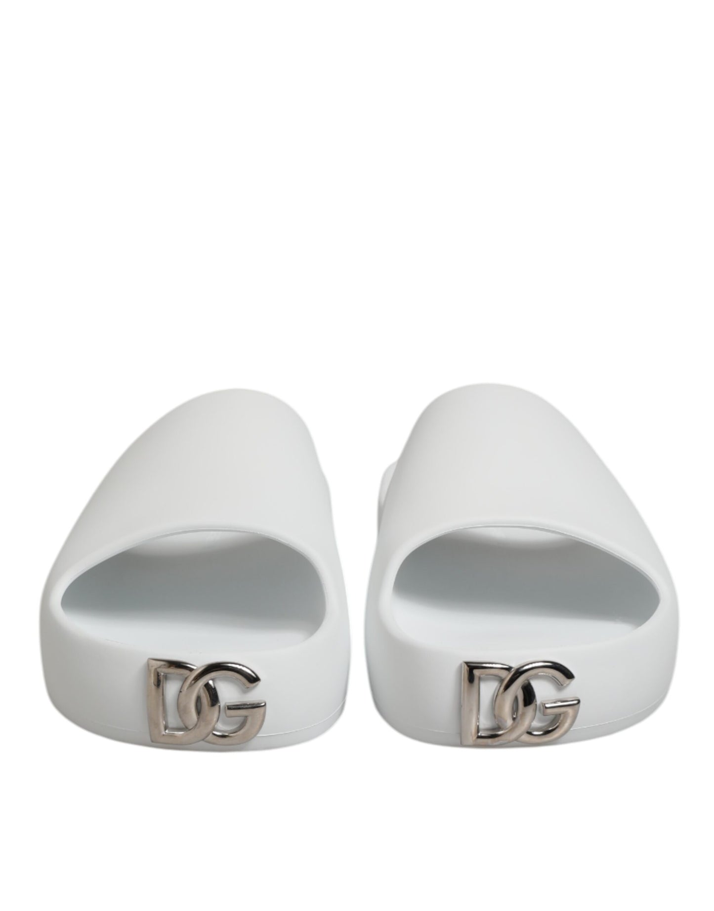 Dolce &amp; Gabbana – Weiße Slides mit Logo-Sandalen für Herren