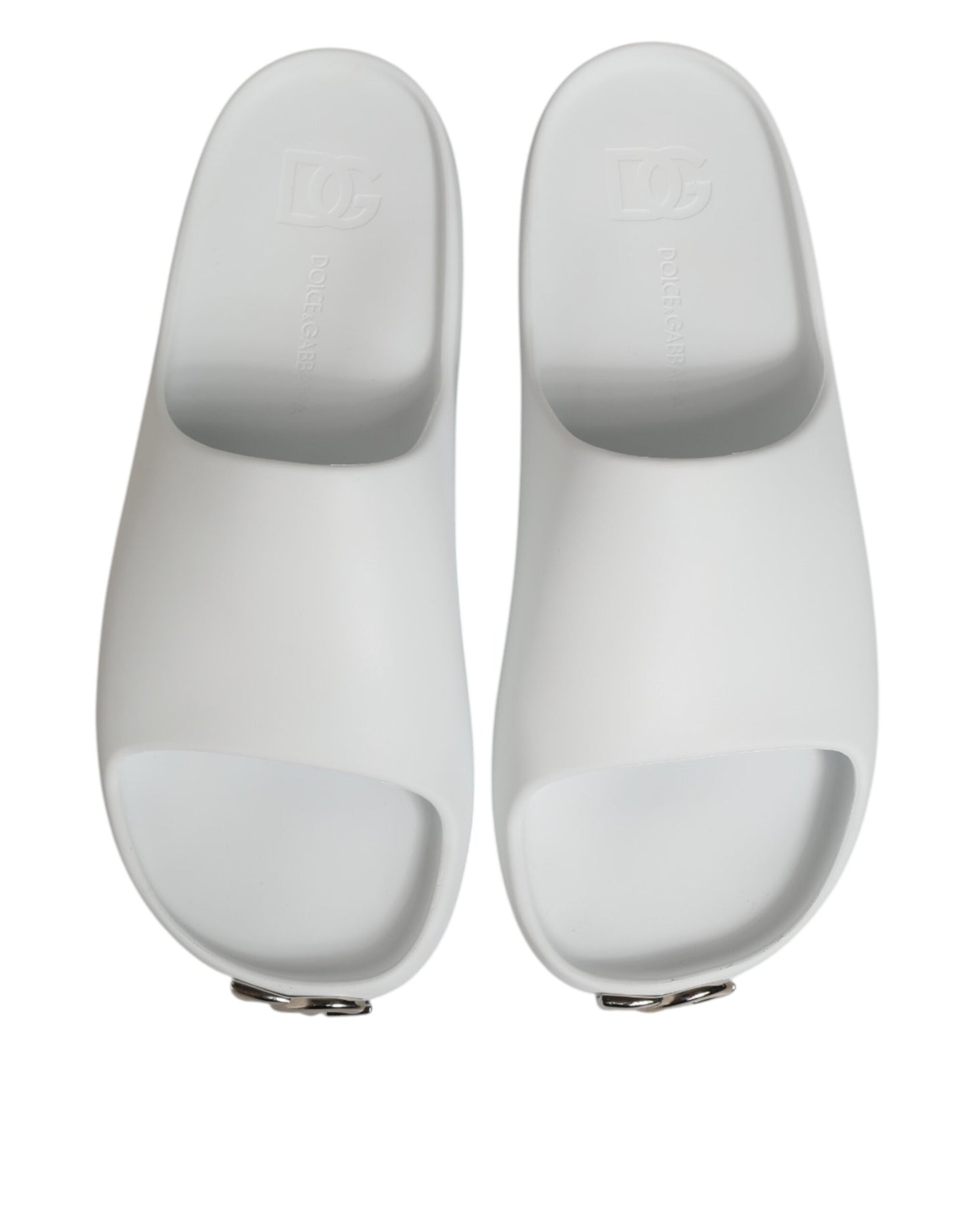 Dolce &amp; Gabbana – Weiße Slides mit Logo-Sandalen für Herren