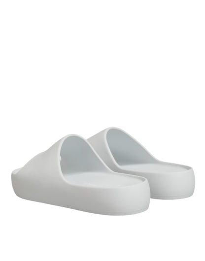 Dolce &amp; Gabbana – Weiße Slides mit Logo-Sandalen für Herren