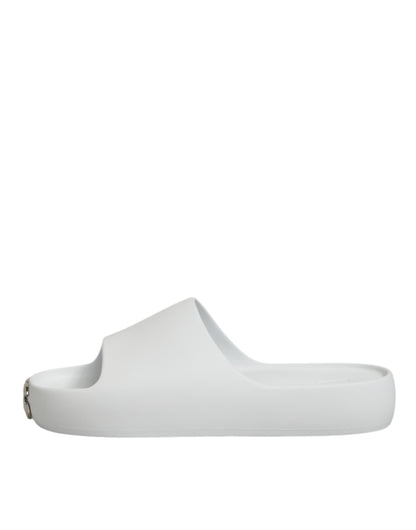 Dolce &amp; Gabbana – Weiße Slides mit Logo-Sandalen für Herren