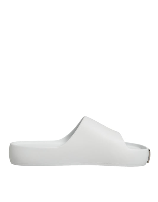 Dolce &amp; Gabbana – Weiße Slides mit Logo-Sandalen für Herren