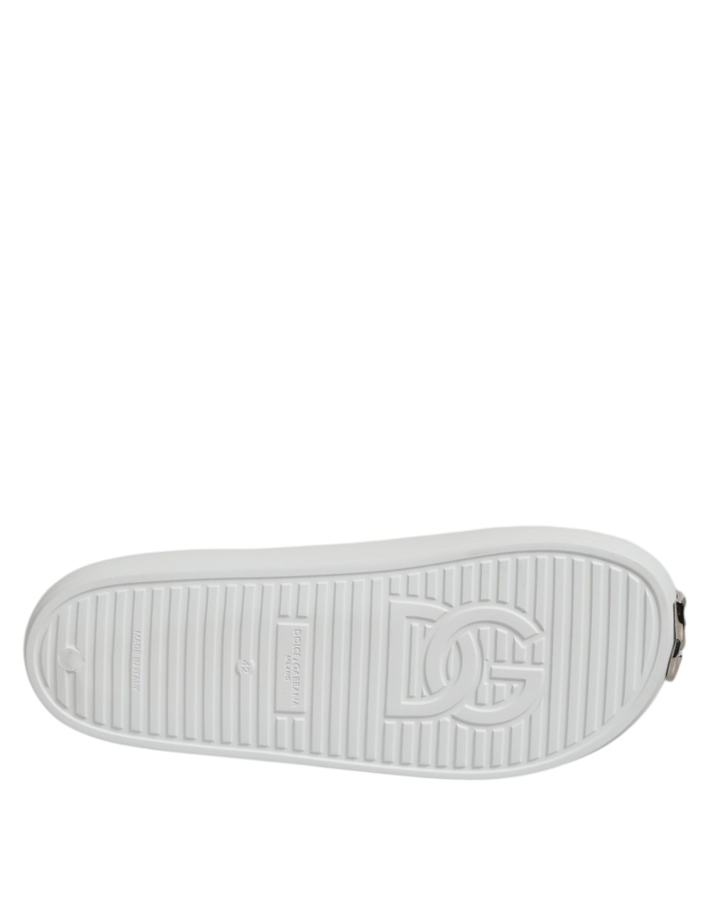 Dolce &amp; Gabbana – Weiße Slides mit Logo-Sandalen für Herren