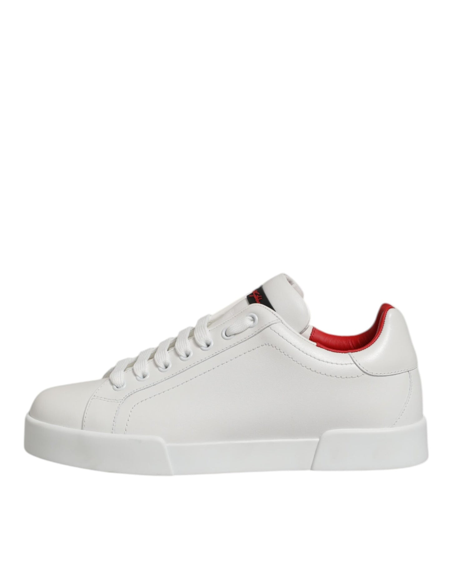 Dolce &amp; Gabbana – Weiße, niedrige Sneakers aus Leder mit Schnürung
